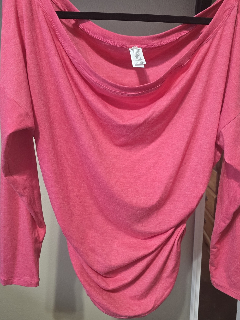 HALARA Bright Pink Boatneck Long-Sleeve Top. NWOT